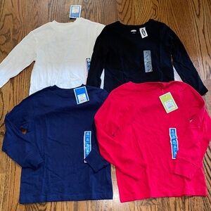 Set of four long sleeved shirts unisex size 4-5 various brands NWT